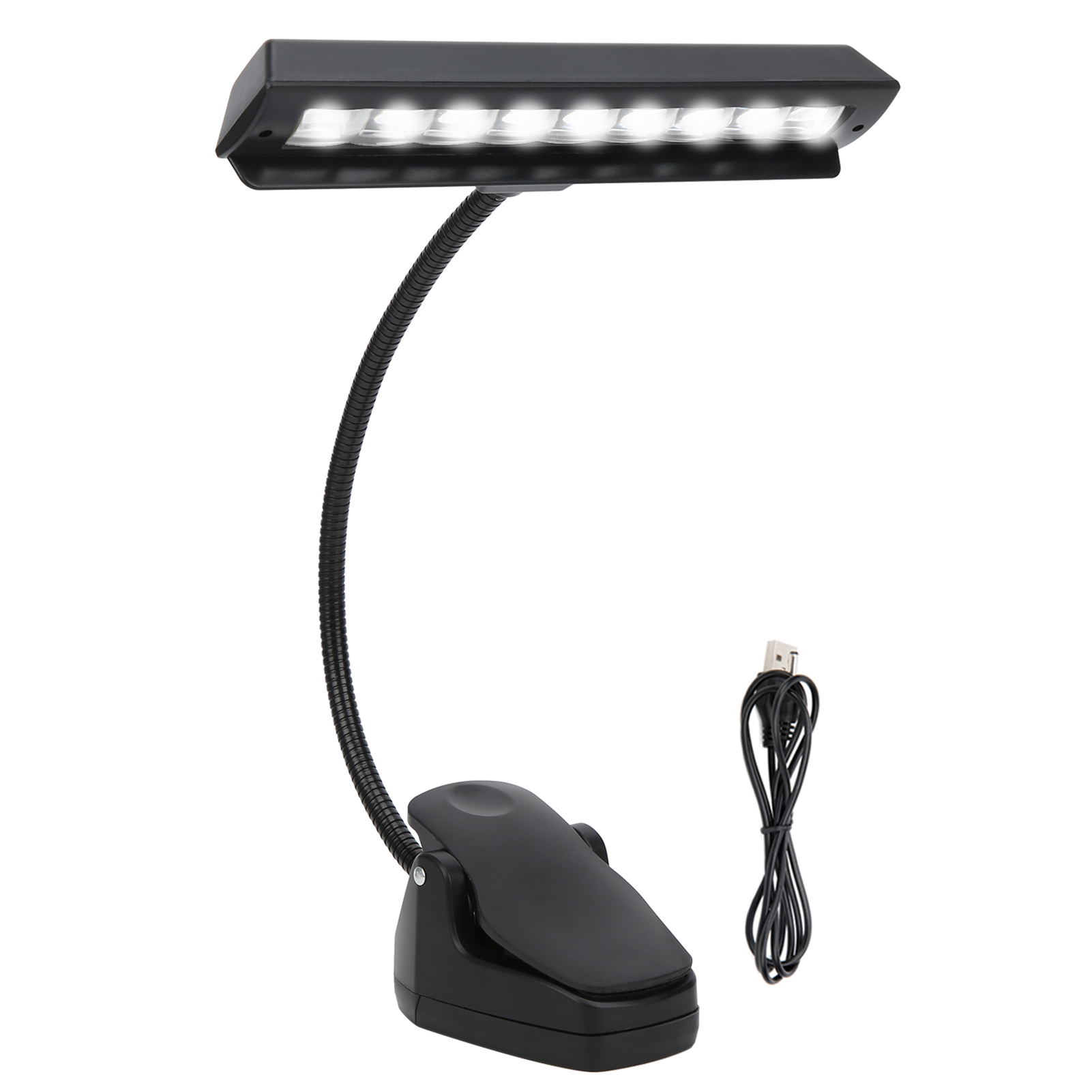 Lampe Led Rechargeable Avec Clip Réglable, Éclairage Professionnel Pour Musiciens, Lampe De Bureau Usb.