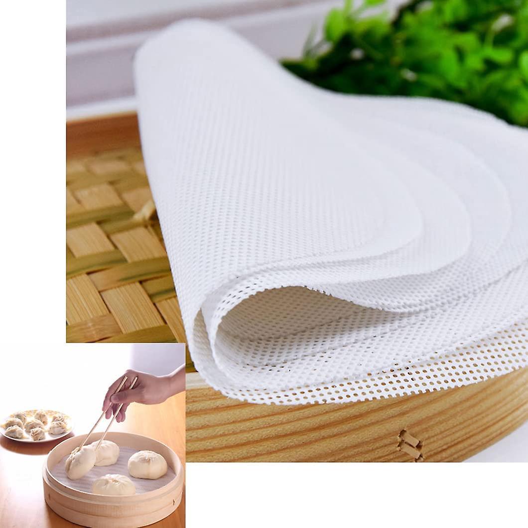 Bamboo Steamer Liners - Set Of 5, Silicone Mat, Round, Reusable, Non-stick, For Dumplings, Baking, Dim Sum