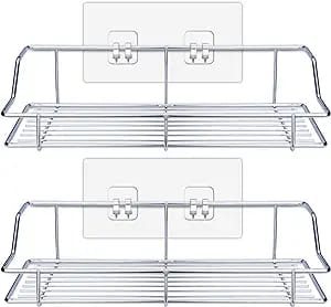 Étagère De Douche Et Rangement En Acier Inoxydable Avec Étagère De Douche Murale En Acier Inoxydable, Étagère De Douche Chromée