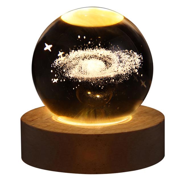 Lampe Boule De Cristal Lumineuse À Ciel Étoilé, Lampe D'Ambiance À Projection, Cadeaux Originaux, Objets Décoratifs, Cadeaux Insolites Et Originaux