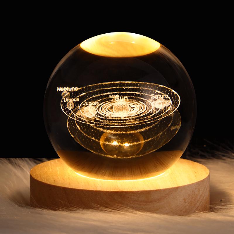 Lampe Boule De Cristal Du Système Solaire, Lampe D'Ambiance À Projection, Cadeaux Originaux, Objets Décoratifs, Cadeaux Insolites Et Originaux