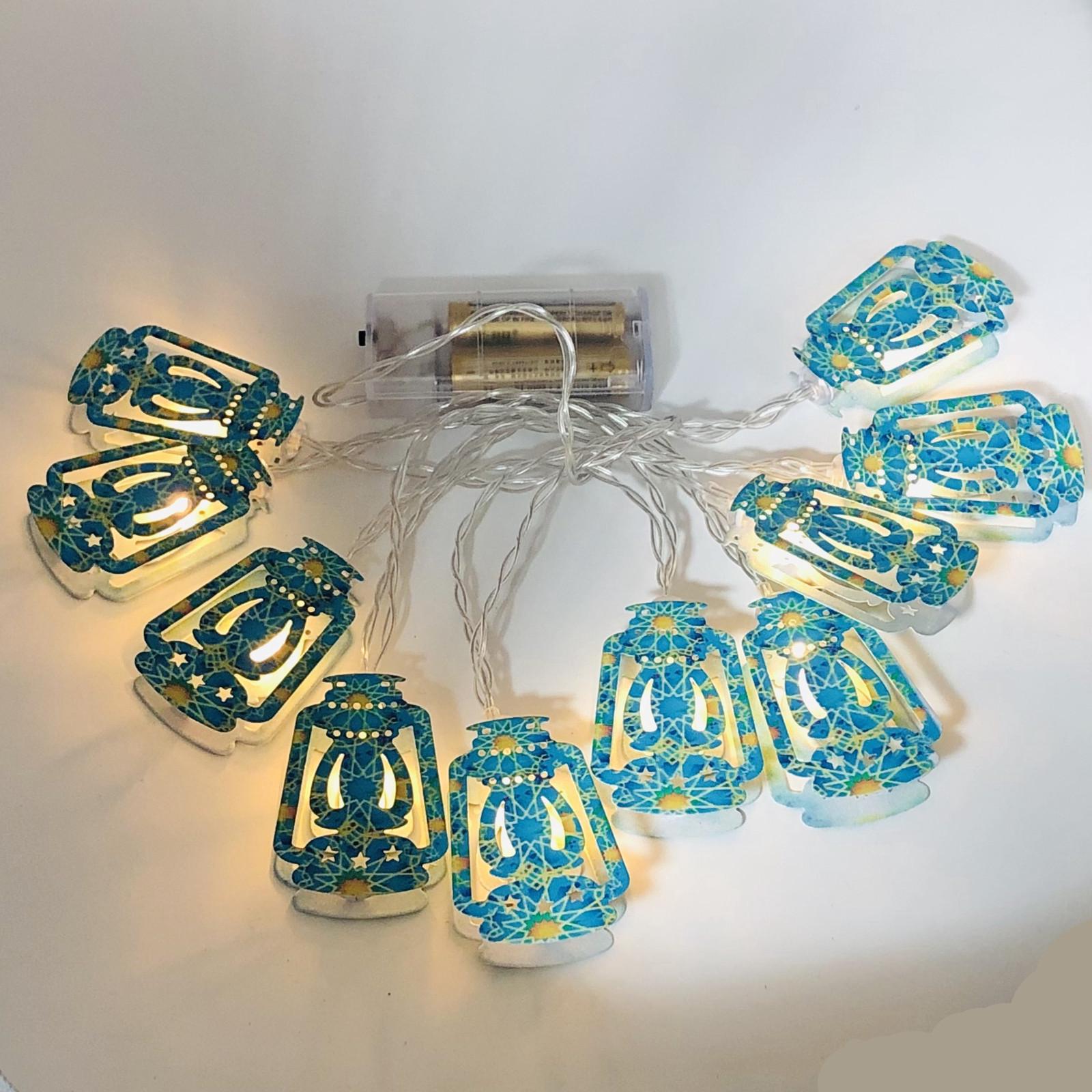 Lanterne Led Palais De La Lune, Guirlande Lumineuse Pour Festival Gurban, Décoration De Lanterne Imprimée En Couleur - 3 M, 20 Lampes - Piles (a)