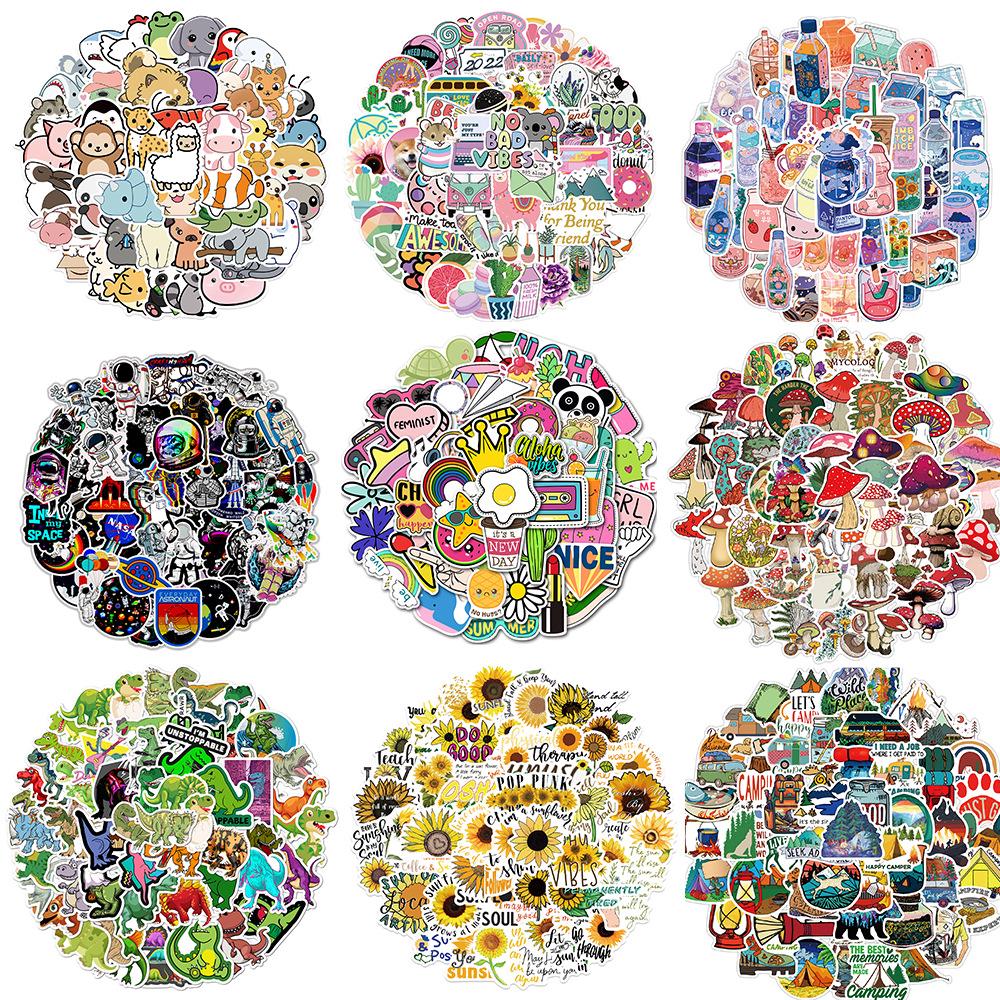 450 Autocollants Graffiti, Bagages D'Extérieur À Motifs Paysagers Variés, Autocollants Sympas