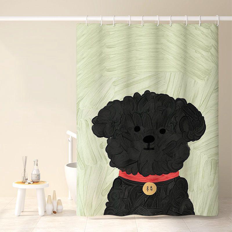 Rideau De Douche 120 X 180 Cm, Motif Chiot, Imperméable, Avec Crochets, Haute Qualité, Anti-moisissure, Facile À Nettoyer, Joli Imprimé.