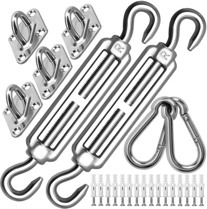 Kit De Fixation Robuste Pour Voile D'Ombrage M6, Kit De Fixation En Acier Inoxydable 304 Pour Auvent Triangulaire Et Carré, Kit D'Accessoires (m6)