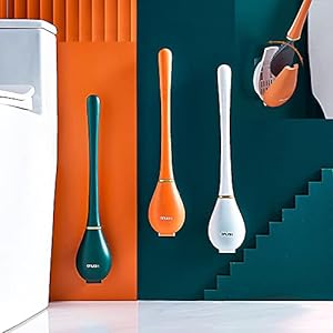 La Brosse De Toilette En Silicone Peut Être Fixée Au Mur Et S'Ouvre Et Se Ferme Automatiquement.