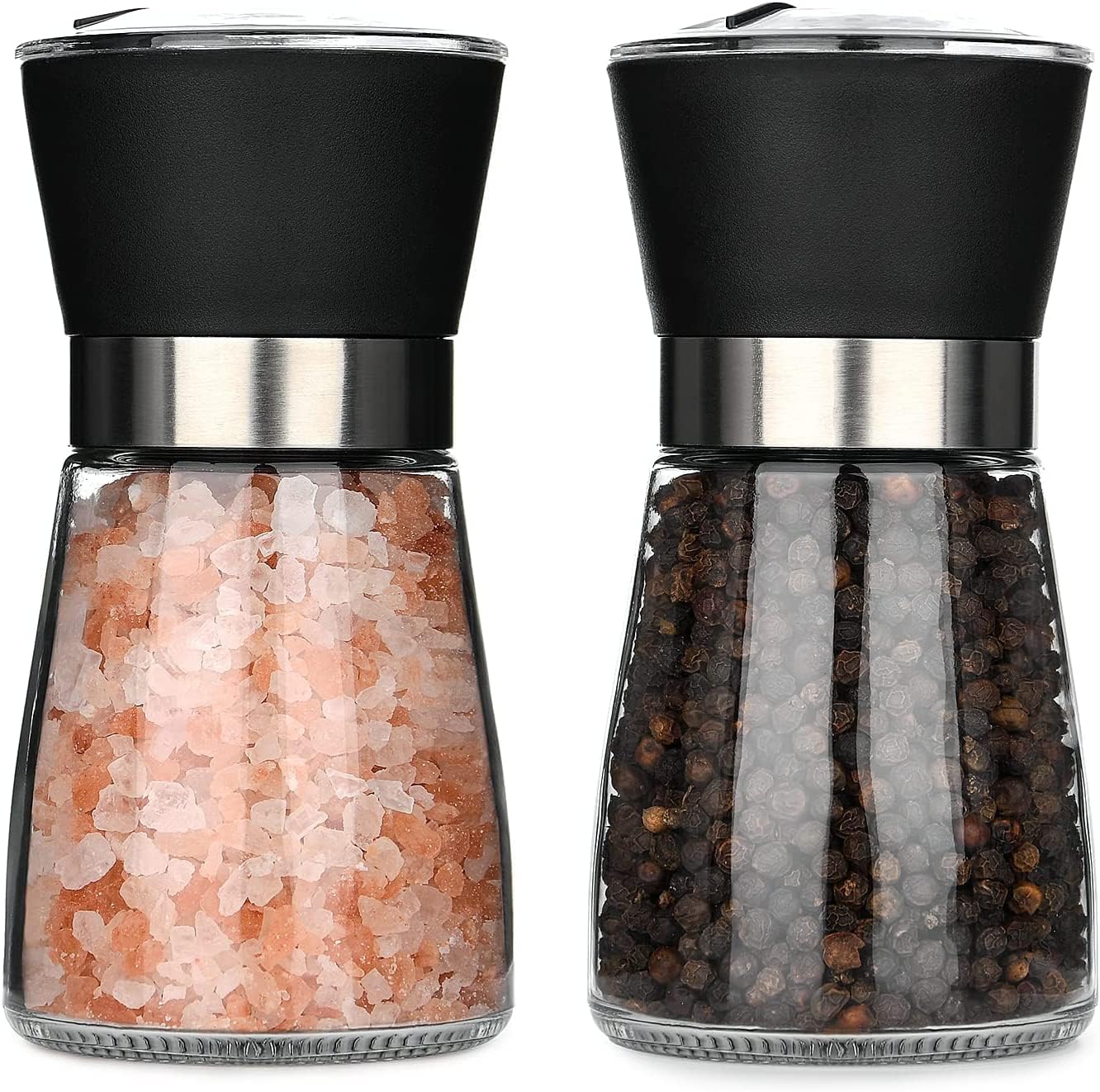 Lot De 2 Moulins À Sel Et Poivre, Moulins À Épices En Verre (2 Pièces)