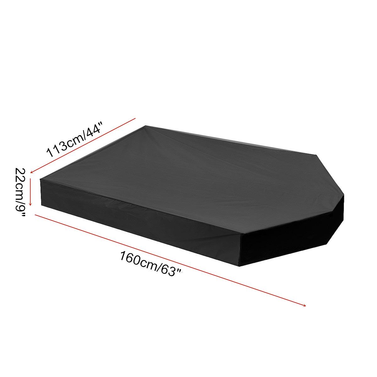 (160 X 113 X 22 Cm) Housse De Protection Imperméable Noire Pour Bac À Sable De Jardin, Terrasse, Bateau Ou Petite Baignoire.