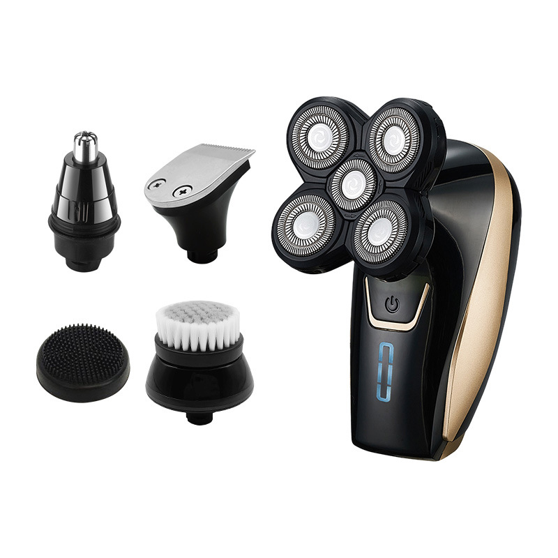 Electric Shaver, Upgraded Shaver 5 Floating Heads, Men's Cordless Rechargeable Wet/dry Bald Head Waterproof Shaver With Rotary Blade