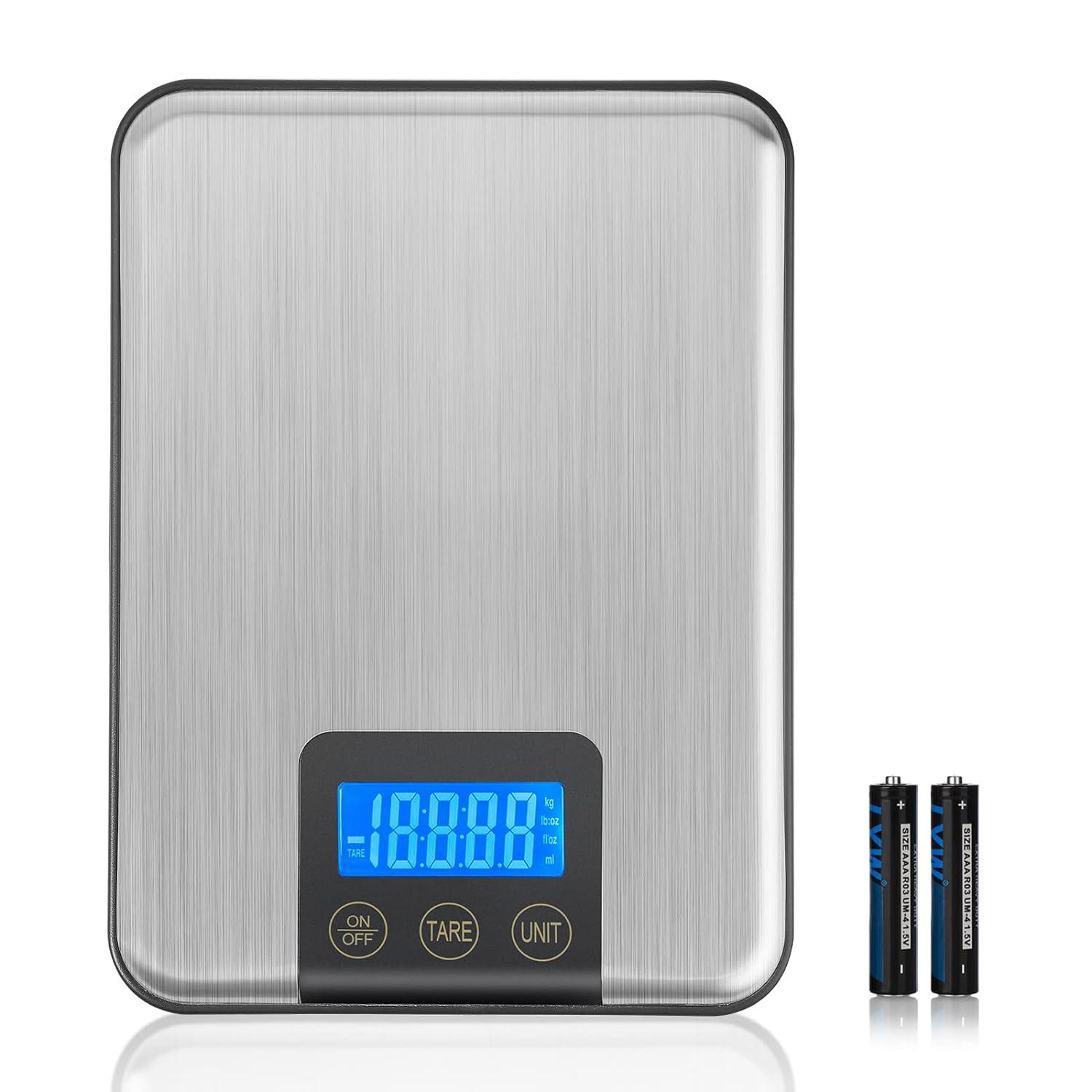 Balance De Cuisine Numérique Professionnelle De 15 Kg, Avec Une Grande Surface De Pesée Et Une Précision Jusqu'à 1 G.