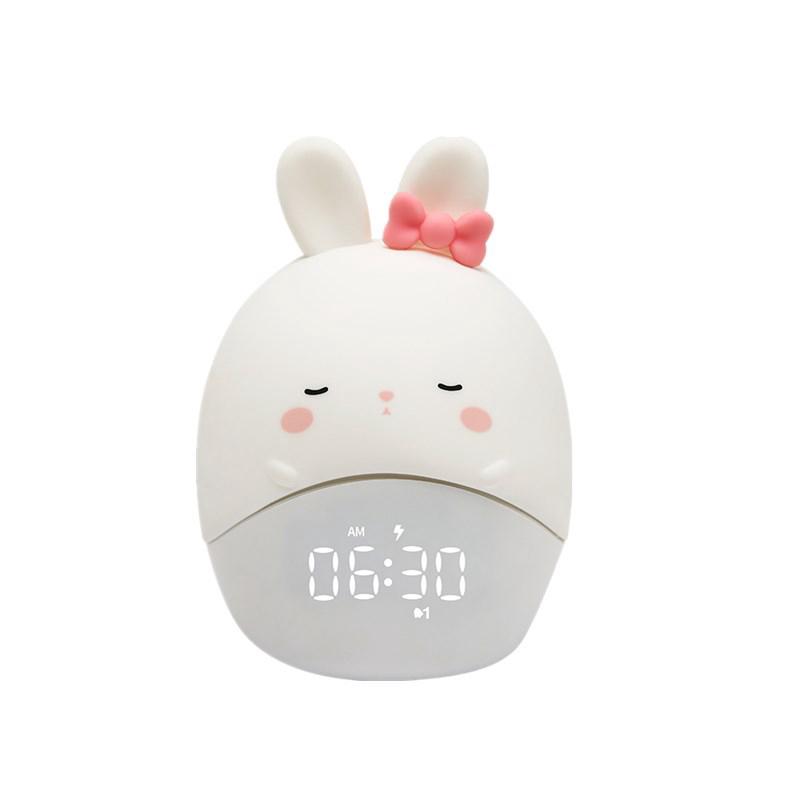 Veilleuse Pour Enfants (princesse Lapin), Petit Réveil Électronique À Code, Avec Éclairage Led Et Fonction Sommeil, Rechargeable Par Usb.