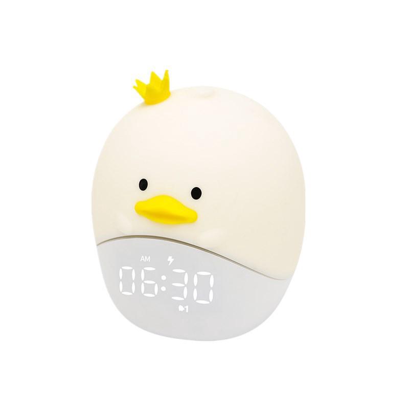 Veilleuse Pour Enfants (caneton), Petit Réveil Électronique Programmable Par Code Qr Avec Veilleuse Led Et Motif Dessin Animé, Rechargeable Par Usb.