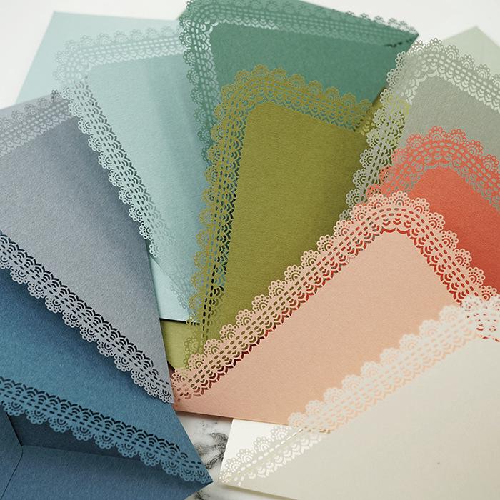 9 Enveloppes Triangulaires En Dentelle Sculptée Pour Invitations De Mariage