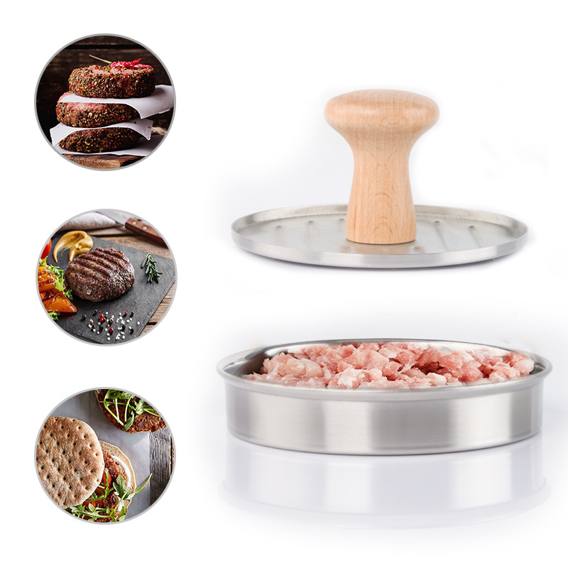 Presse À Hamburger En Acier Inoxydable 304, Presse À Hamburger Domestique, Moule À Steak Haché, Accessoires De Cuisine, Presse À Viande Avec Poignée En Plastique, Presse À Viande M