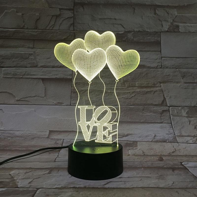 Veilleuse 3d Lumineuse Tactile 7 Couleurs Avec Télécommande Et 16 Couleurs D'Ambiance Fission