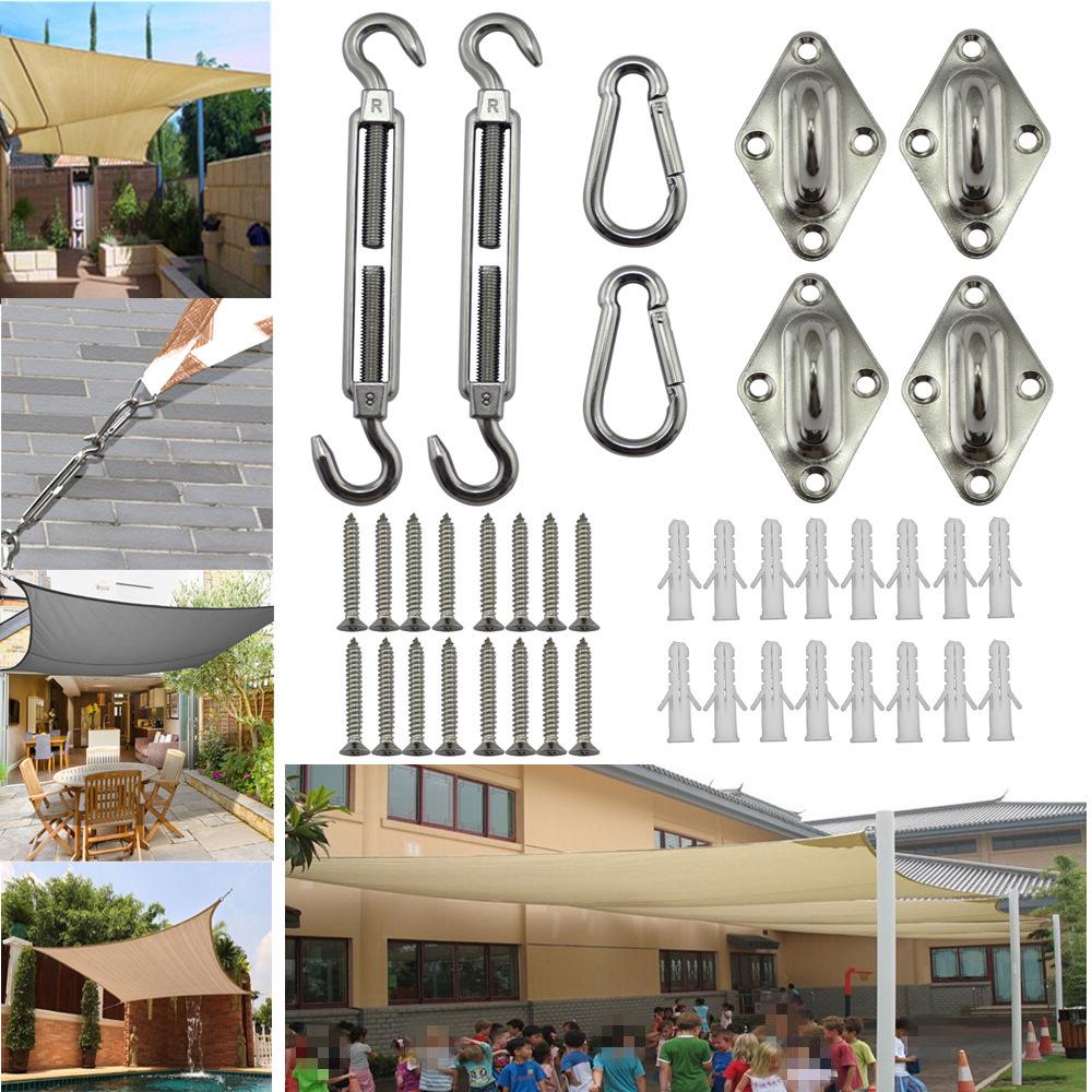 Kit De Fixation Pour Voile D'Ombrage - Voile D'Ombrage En Acier Inoxydable 304, Kit De Fixation Pour Voile D'Ombrage Triangulaire, Carrée Et Rectangulaire, Kit De Fixation Robuste Et Antirouille Pour