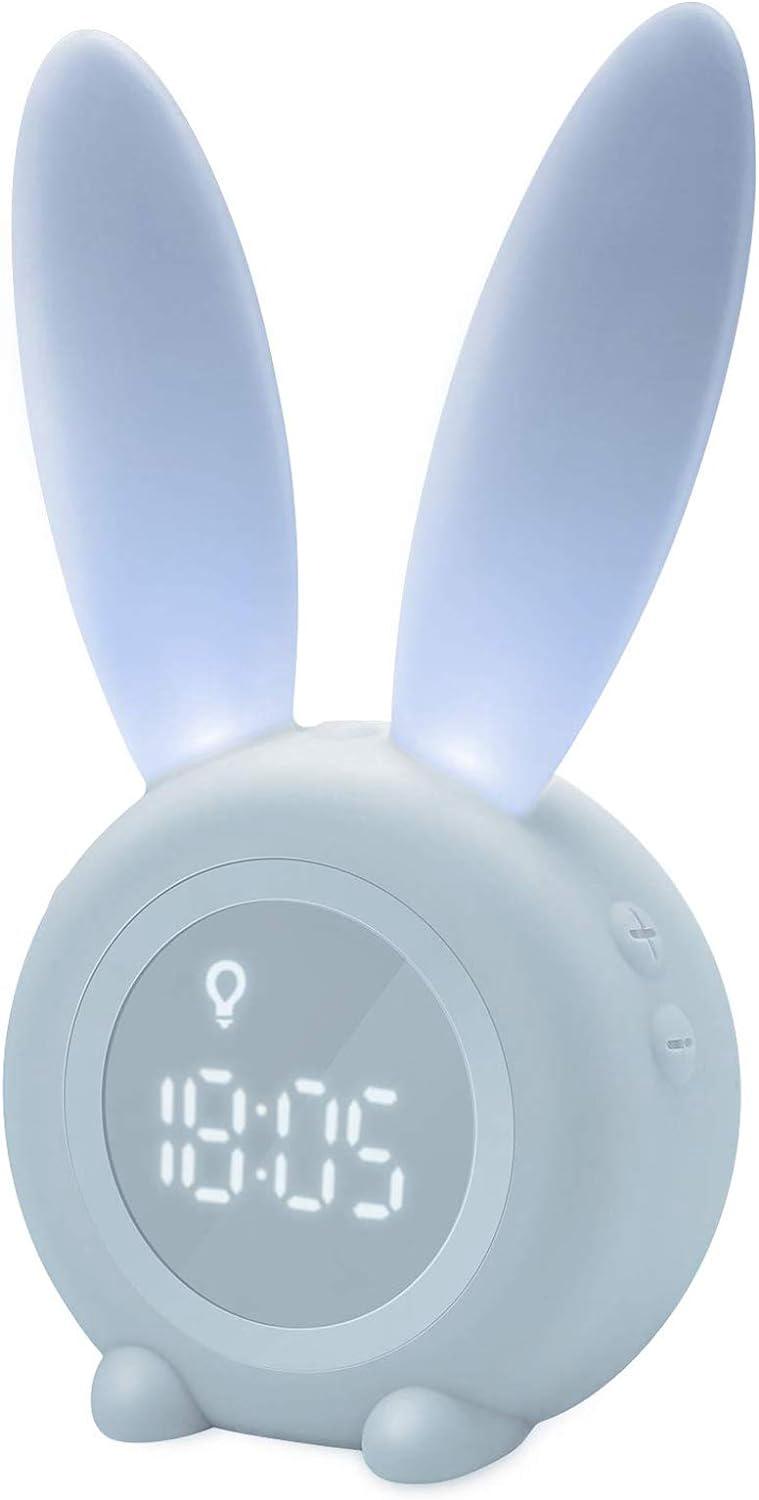 Réveil Enfant Avec Motif Lapin Mignon, Fonction Snooze, Fixation Magnétique, Minuterie Lapin (bleu)