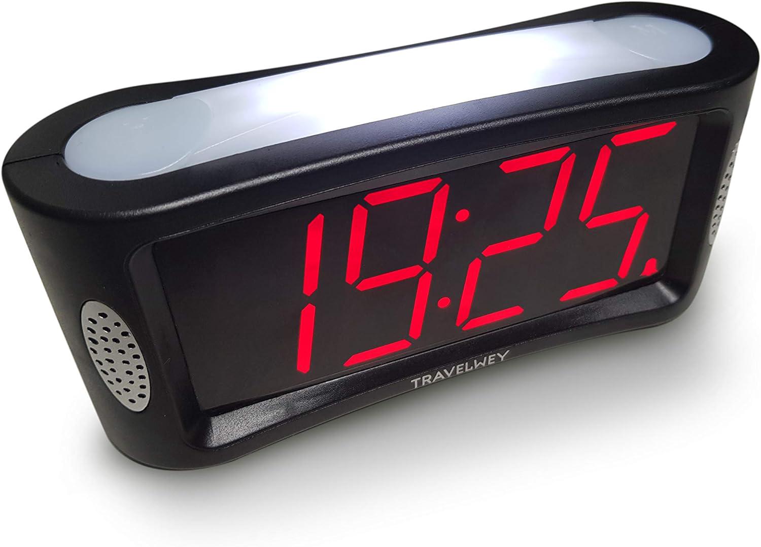 Réveil Numérique Led - Réveil Matinal Pour Gros Dormeurs - Grand Chiffre Rouge Lumineux - Noir (12/24 Heures)