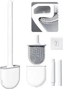 [2 Ensembles] La Brosse De Toilette Peut Être Munie D'Un Manche Amovible Pour Gagner De La Place Lors De La Fixation De La Brosse Murale.