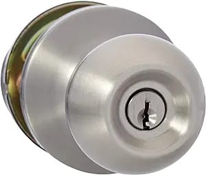 Serrure De Porte De Salle De Bain Avec Clé, Poignée À Trois Barres, Serrure Sphérique En Alliage D'Aluminium, Épaisseur De Porte 25-45 Mm