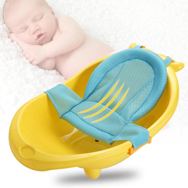 Tapis De Douche Pour Bébé (bleu), Filet De Siège De Douche Antidérapant, Coussin De Bain Pour Bébé, Sangle De Soutien Pour Nouveau-né, Tapis De Douche Doux Et Respirant, Siège De Douche En Maille 3d,
