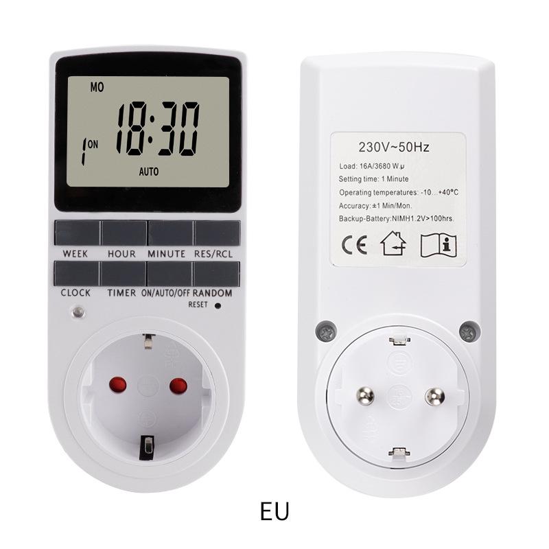 (lot De 2) Prise Numérique Programmable Avec Minuteur, Programmateur De Prise Électrique Journalier/hebdomadaire Avec Écran Lcd Et Mode Aléatoire Antivol.