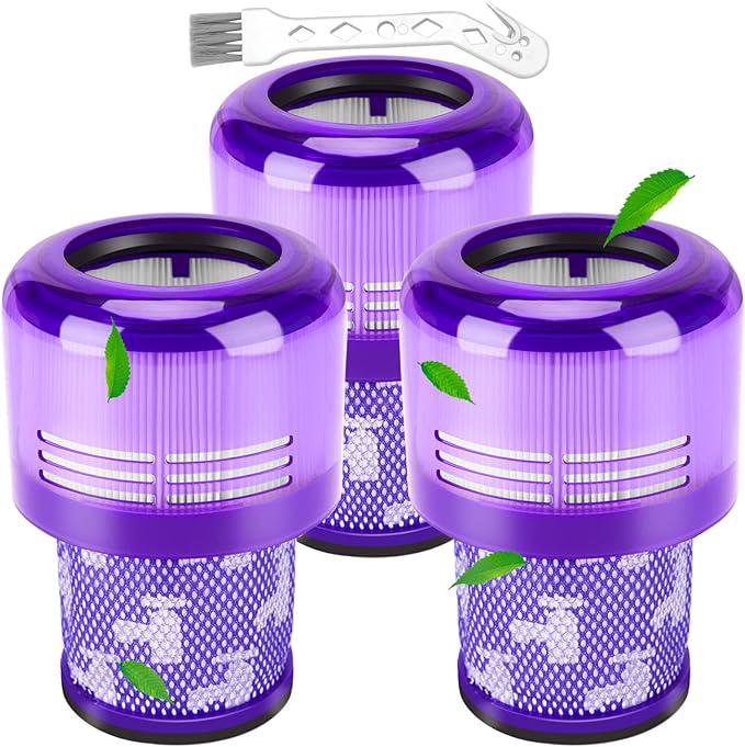 Filtre Pour Aspirateur Dyson V11, Lot De 3 Filtres De Rechange Pour Aspirateurs V11, V15, Sv14 Et Sv22 Cyclone Animal Absolute Total Clean. Filtre Pour Aspirateur Dyson V11 Torque Drive. Équivalent À