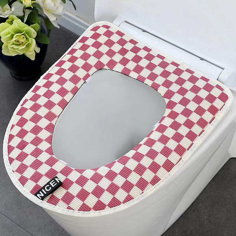 1 Siège De Toilette Imperméable Pour Usage Domestique (rose), Siège De Toilette Universel Avec Fermeture Éclair, Coussin Chauffant, Compatible Avec La Plupart Des Toilettes (sans Autocollants)