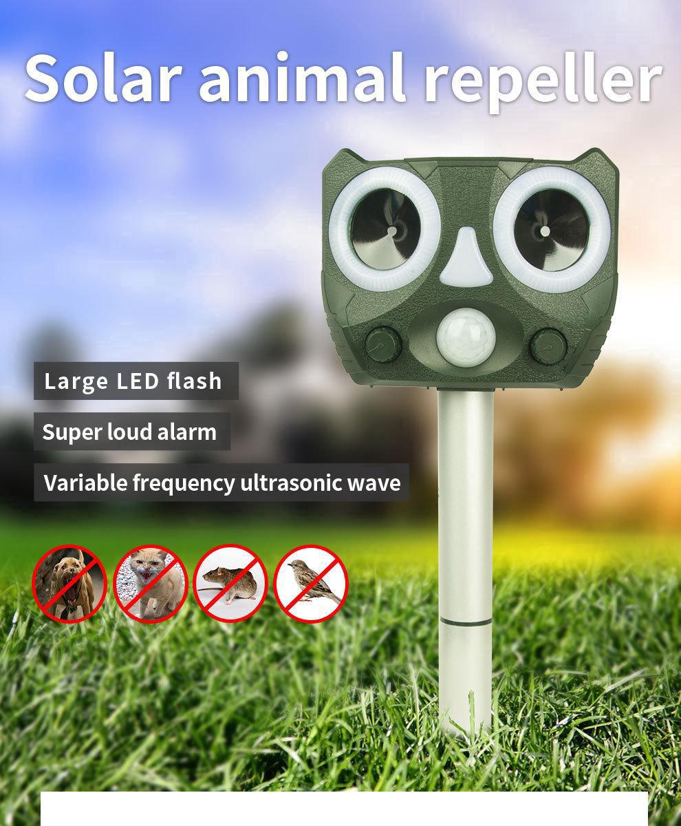 Répulsif À Ultrasons Pour Chats, Répulsif À Ultrasons Pour Chats D'Extérieur, Répulsif Pour Chiens, Chargé À L'Énergie Solaire, Chargement Usb