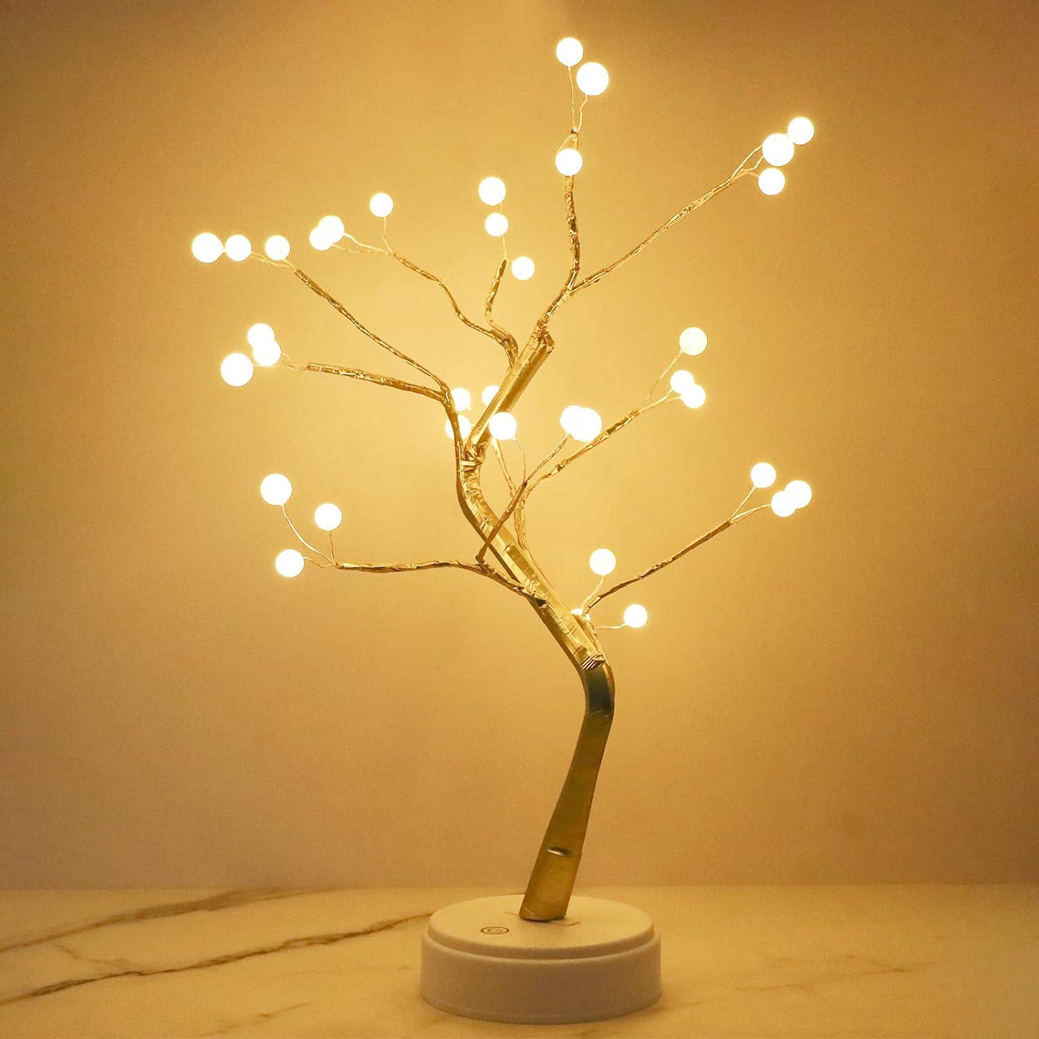 Arbre Lumineux Led, Veilleuse À 36 Led, Arbre En Fil De Cuivre À Branches Ajustables À Monter Soi-même Pour La Décoration De Mariages Et De Fêtes.