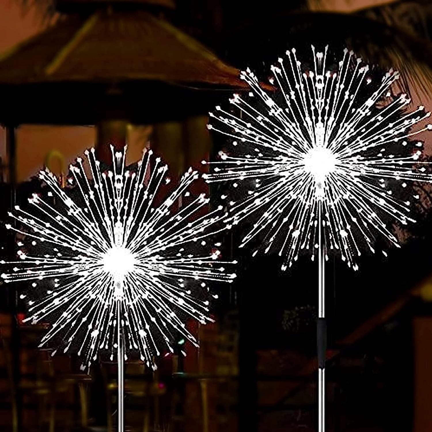 Lampe Solaire De Jardin Blanc Froid, Effet Feux D'Artifice, 120 Led, 8 Modes D'Éclairage, Étanche, Pour Jardin, Terrasse, Allée, Fête, Mariage. Décoration Idéale Pour Les Mariages.