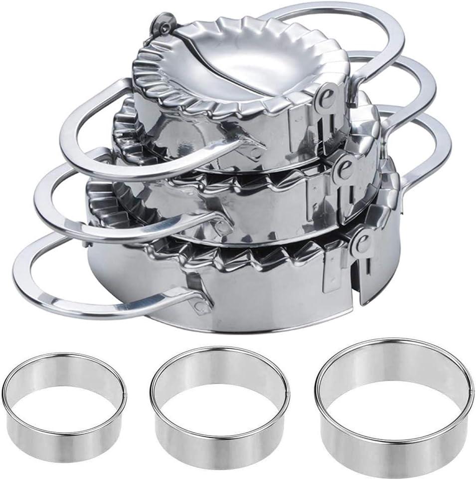 Ensemble De 6 Moules À Raviolis En Acier Inoxydable, Comprenant Un Appareil À Raviolis Et Des Ustensiles De Cuisine.