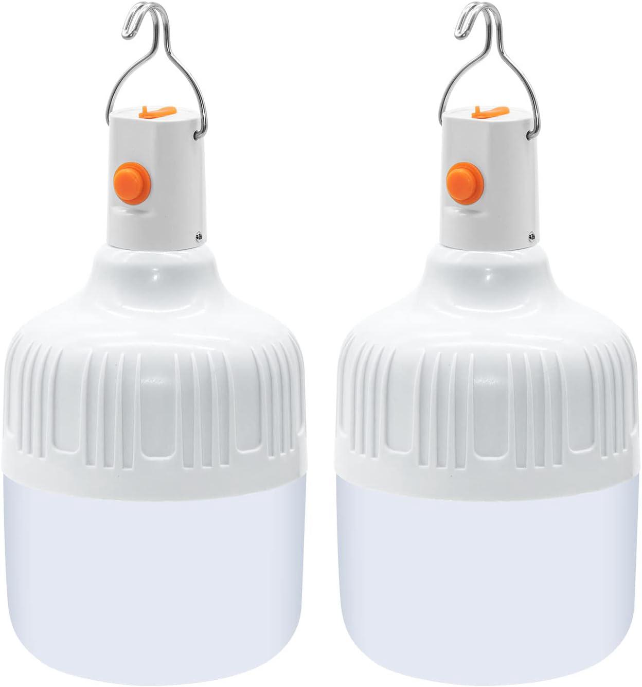 Lot De 2 Lanternes De Camping (150 W), Lampe Portable Avec Batteries Rechargeables Usb, Ultra-lumineuse Pour L'Extérieur (camping, Tente, Terrasse, Jardin, Barbecue).