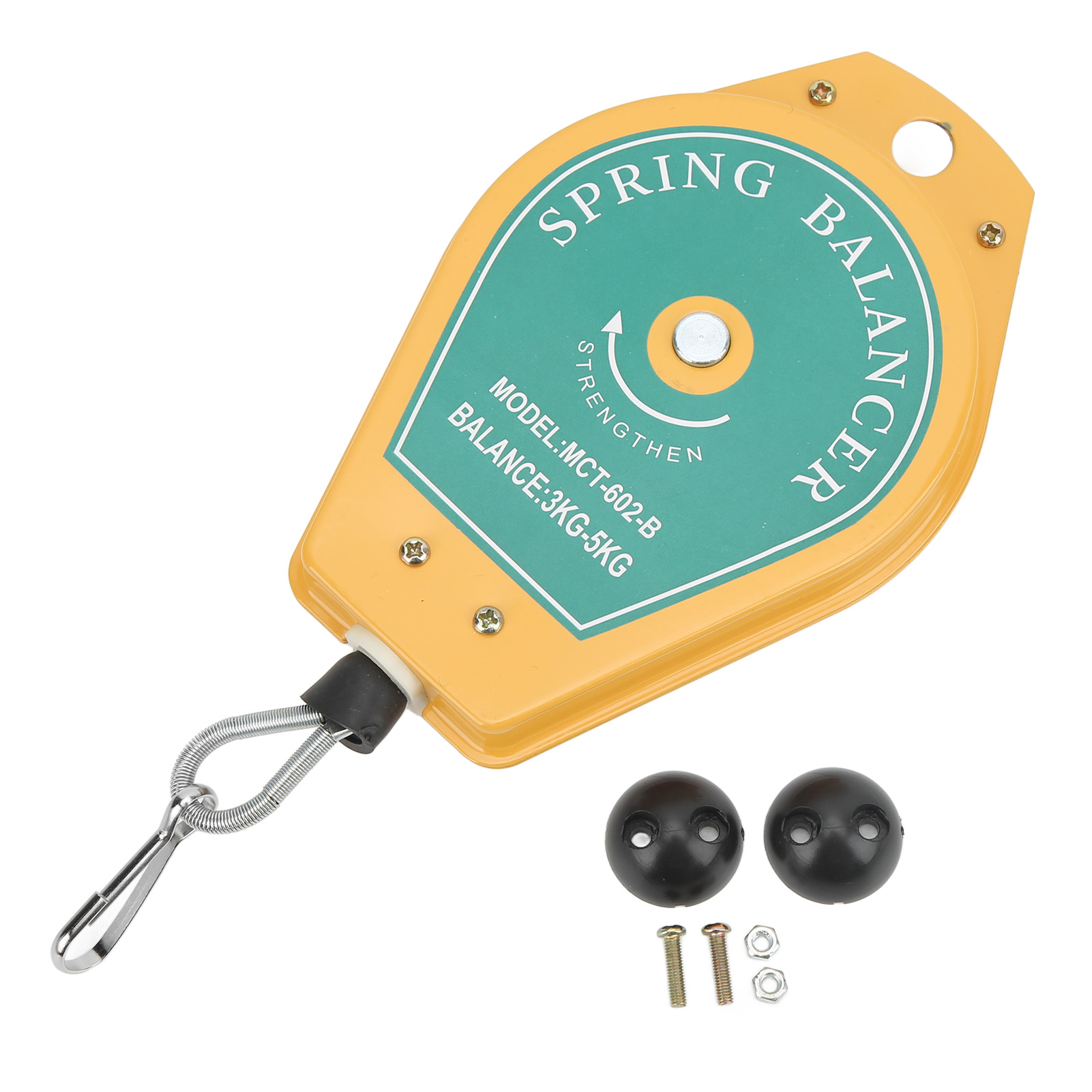 1 Équilibreur À Ressort, Support De Charge Rétractable De 3 À 5 Kg, Avec Fixations - Jaune