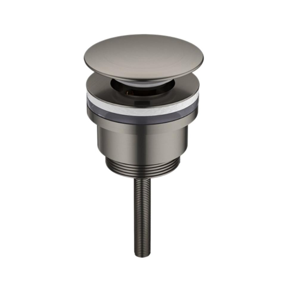 Bonde De Lavabo Universelle Click Clack, Compatible Avec Les Éviers Avec Ou Sans Trop-plein, Bonde Pop-up À Bouton-poussoir" –gunmetal
