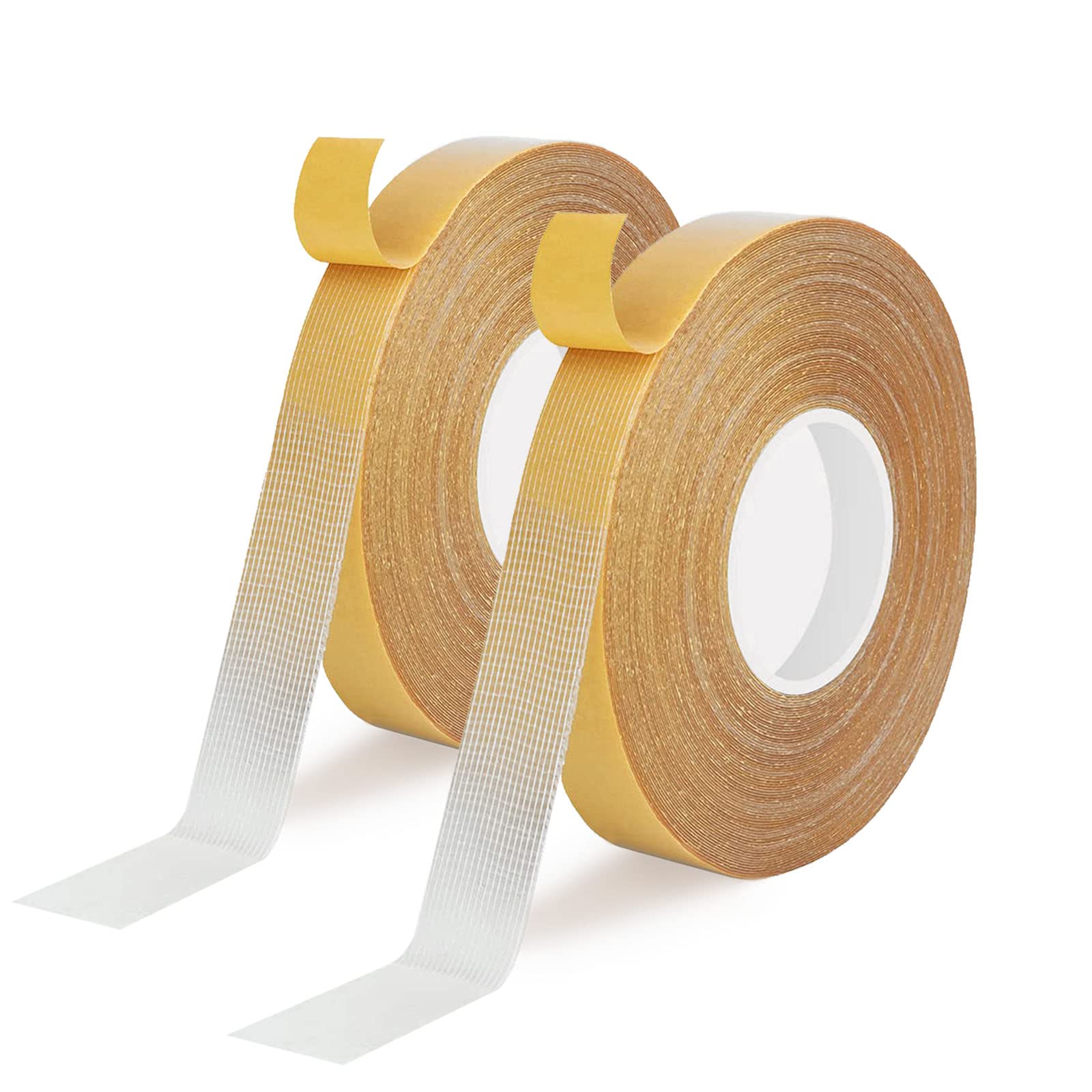 2 Rolls Ruban Adhésif Double Face Robuste, 10mm X 20m Double Face Extra Fort Transparent Ruban Adhésif Puissant Ruban Multifonctionnel Sans Traces Pour Les Tapis, Les Sols, Les Murs (2 Rolls)