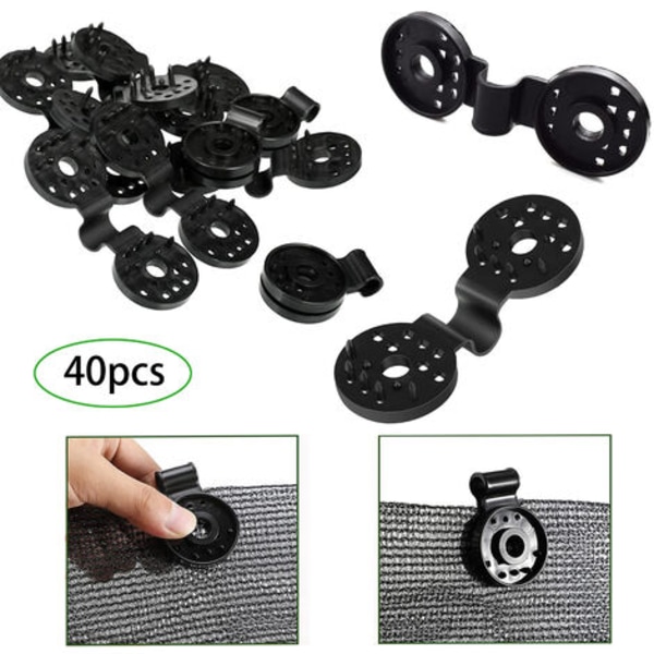 Pinces De Fixation Pour Filets De Protection Solaire, 40 Pièces, Pinces De Fixation Dissimulant Et Protégeant Les Filets, Pinces Spéciales Avec Système De Transmission Génomique, Pour Toiles D'Ancrage