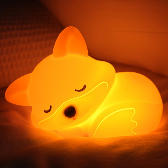 Veilleuse Renard, Lampe En Silicone Souple, Cadeau Fantaisie, Rechargeable, Intensité Variable, Veilleuse Tactile Pour Tous Les Petits, Bébés Et Enfants