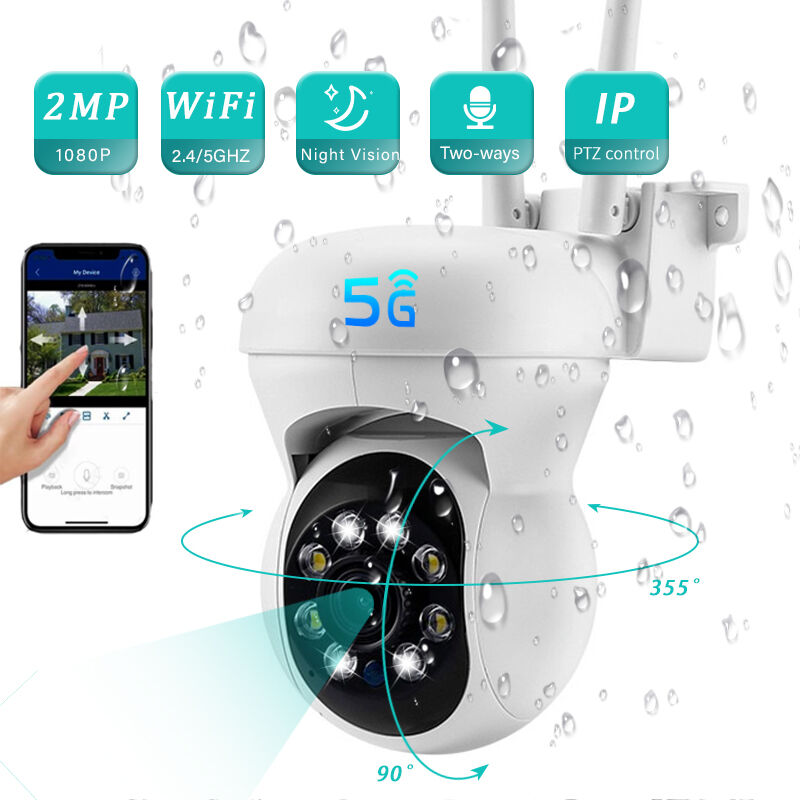 Camera De Surveillance Exterieure Ip Wifi 2.4 + 5g Hd 1080p Ptz 2mp Zoom Numerique Suivi Humain Vision Nocturne Couleur Caméra De Sécurité Wifi -anpviz