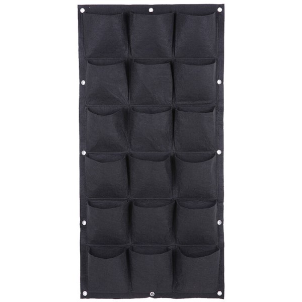 Sac De Plantation En Feutre Noir 50 X 100 Cm, 18 Poches, Pour Balcon, Mur Végétal Vertical En Non-tissé, Mur Végétal Tridimensionnel