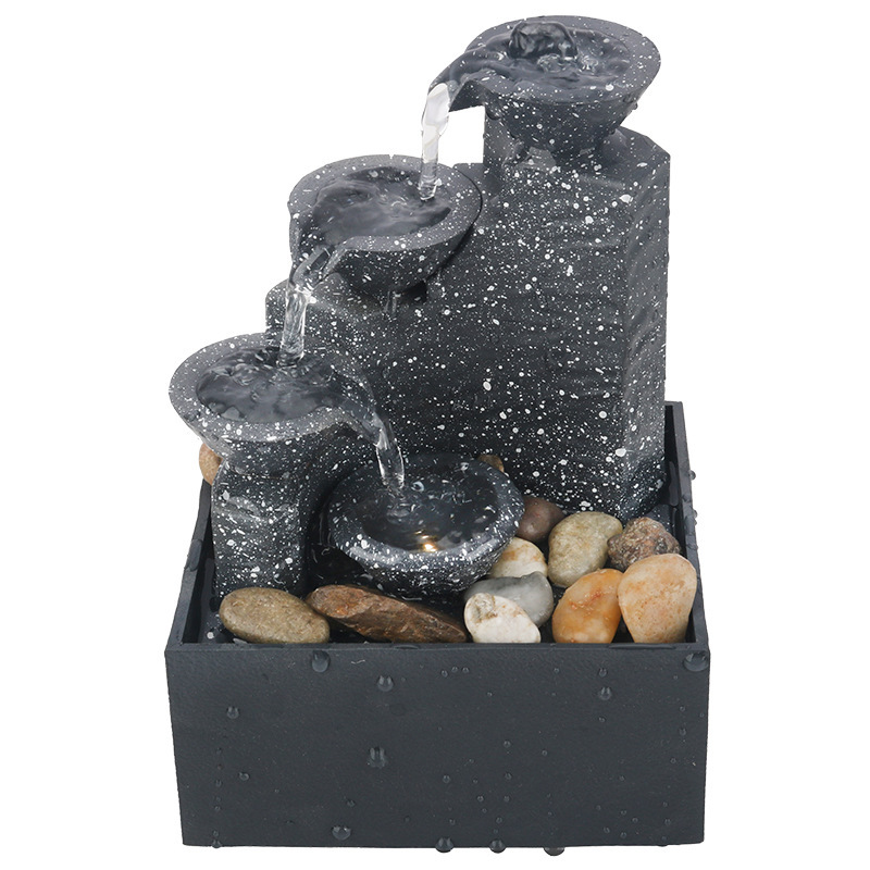 Fontaine Cascade De Bureau D'Intérieur, Alimentée Par Usb, Avec Galets, Décoration Intérieure Et Ornement De Jardin, Petite Fontaine