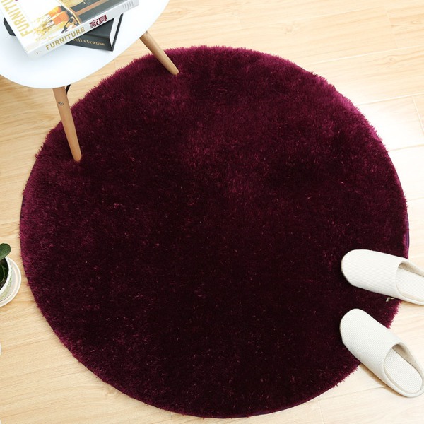 Tapis De Bain Rond Antidérapant En Peluche Kaki, Diamètre 70 Cm.