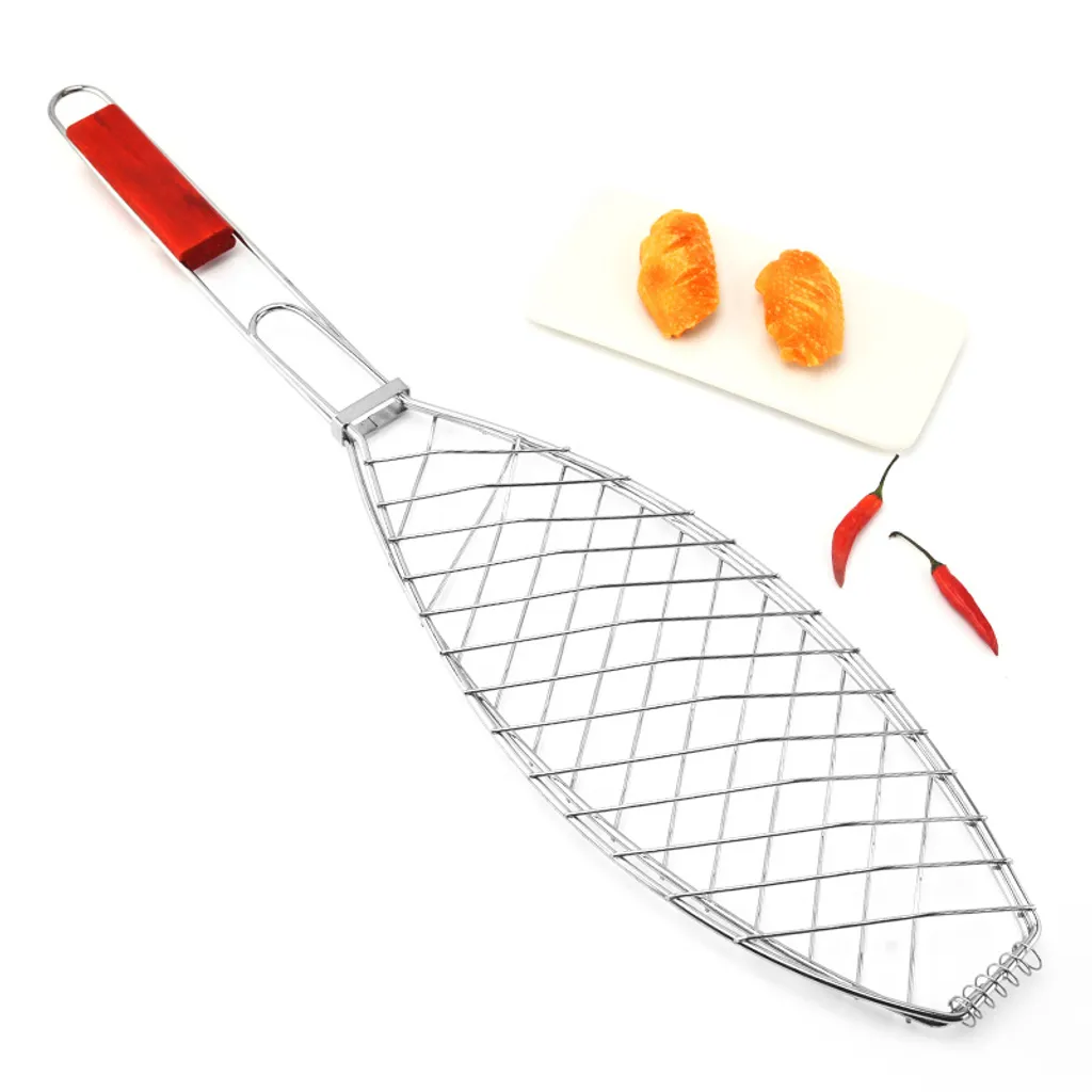 Pince À Poisson Pour Barbecue, Facile À Utiliser, En Acier Inoxydable, Pour Griller Le Poisson, 43 Cm, Avec Panier À Poisson.