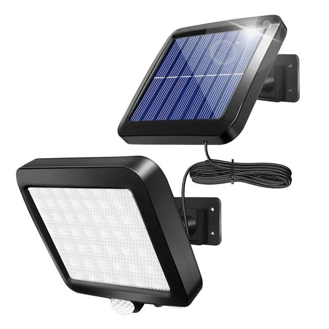 Capteur De Mouvement Extérieur Applique Murale À Énergie Solaire 56 Led Veilleuse De Sécurité Pour Patio Patio Terrasse Garage Allée Porche