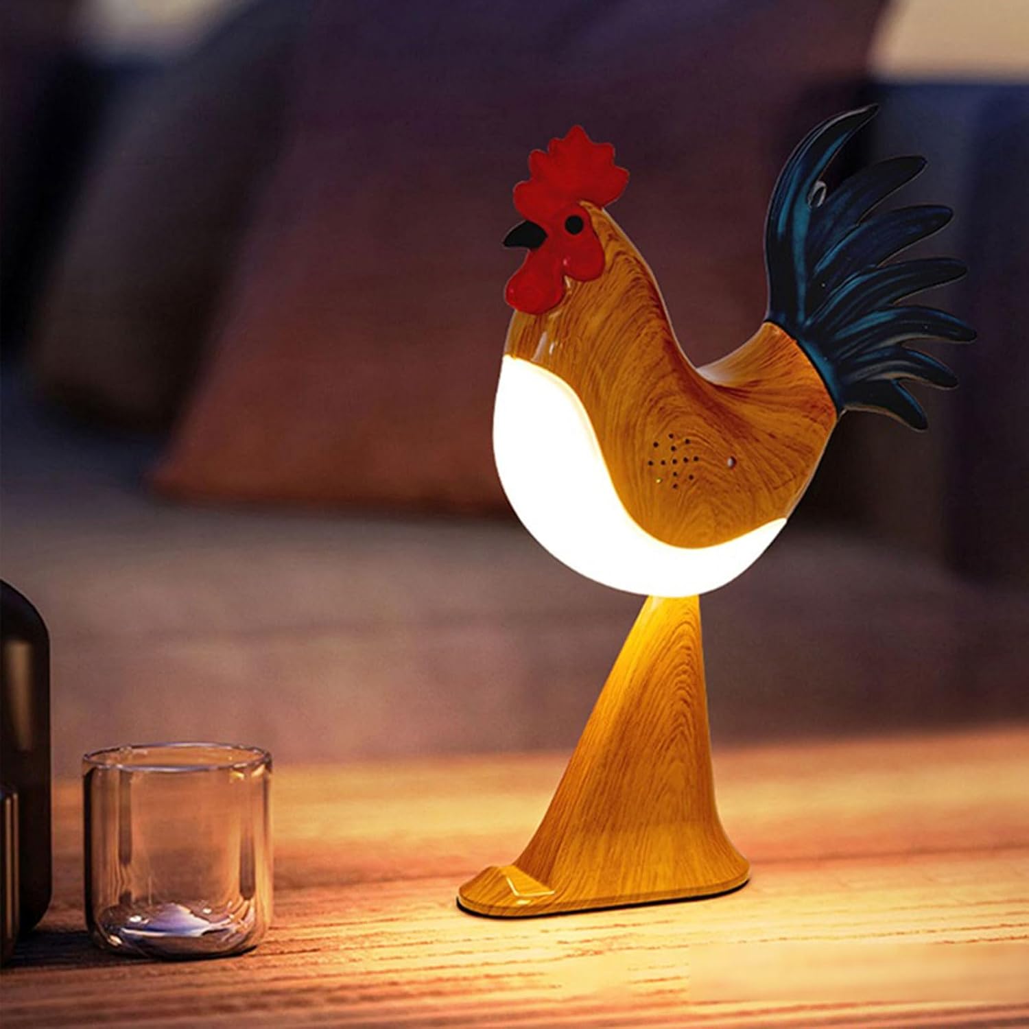 Lampe Tactile En Forme De Poulet - Veilleuse Bébé - Lampe En Forme De Coq - Veilleuse Poulet Rechargeable - Lampe Poulet Rechargeable - Chargement Usb - Télécommande - Minuteur - Fonction Aromathérapi