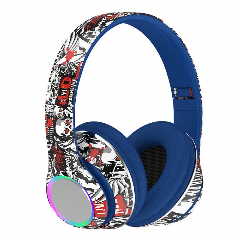Auriculares Inalámbricos Tuya Con Graves Potentes, Bluetooth 5.4, Universales Con Cable Para Teléfonos Con Música Y Efecto De Iluminación Ambiental.