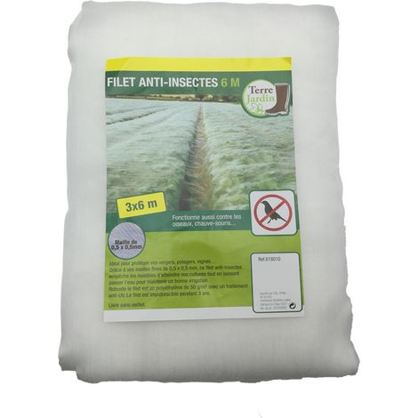 Terre Jardin – Filet Anti-oiseaux Et Anti-insectes 6m X 3m – Maille 0,5mm – Imputrescible 3 Ans – Traitement Anti-uv Pour Extérieur