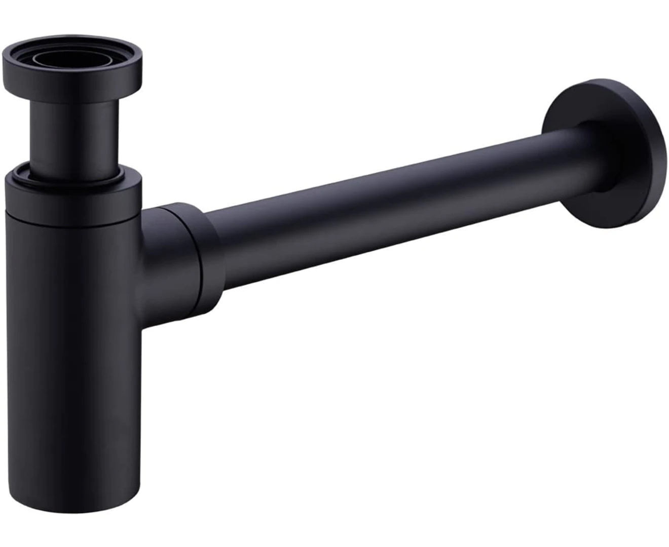 Bonde De Lavabo Ronde En Laiton Avec Siphon Intégré, Chromée Ou Noire Mate