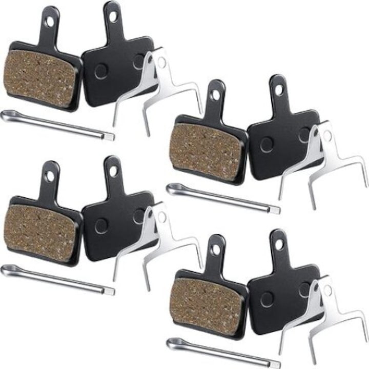 Set 4 Perechi Placute Frana Bicicleta, Rasina, 14 Mm X 30 Mm X 35 Mm, Negru
