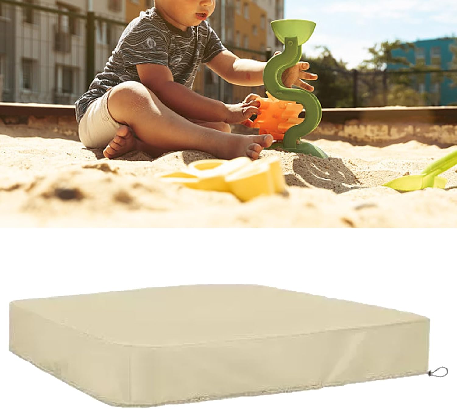 Housse De Protection Pour Bac À Sable, Housse Carrée Avec Cordon De Serrage (71 X 71 Pouces) Pour Protéger Le Sable Et Les Jouets Des Enfants.
